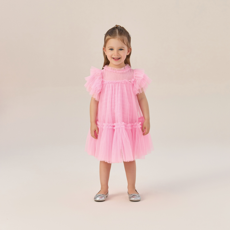 Vestido Tule Rosa - Petit Cherie