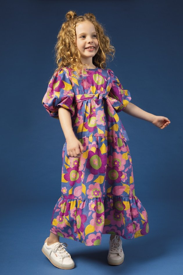 Vestido Menina Infantil em Tricoline - Bugbee