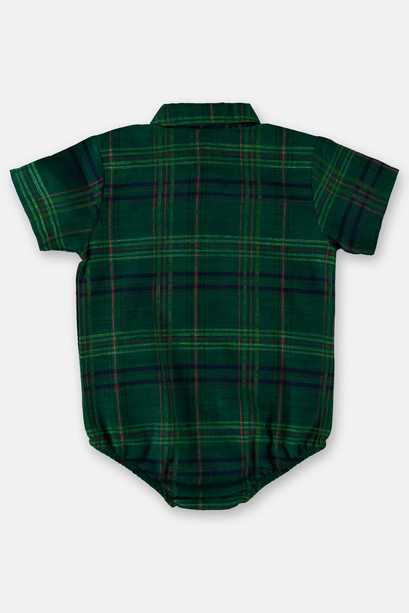 Body Camisa Xadrez Verde - Up Baby