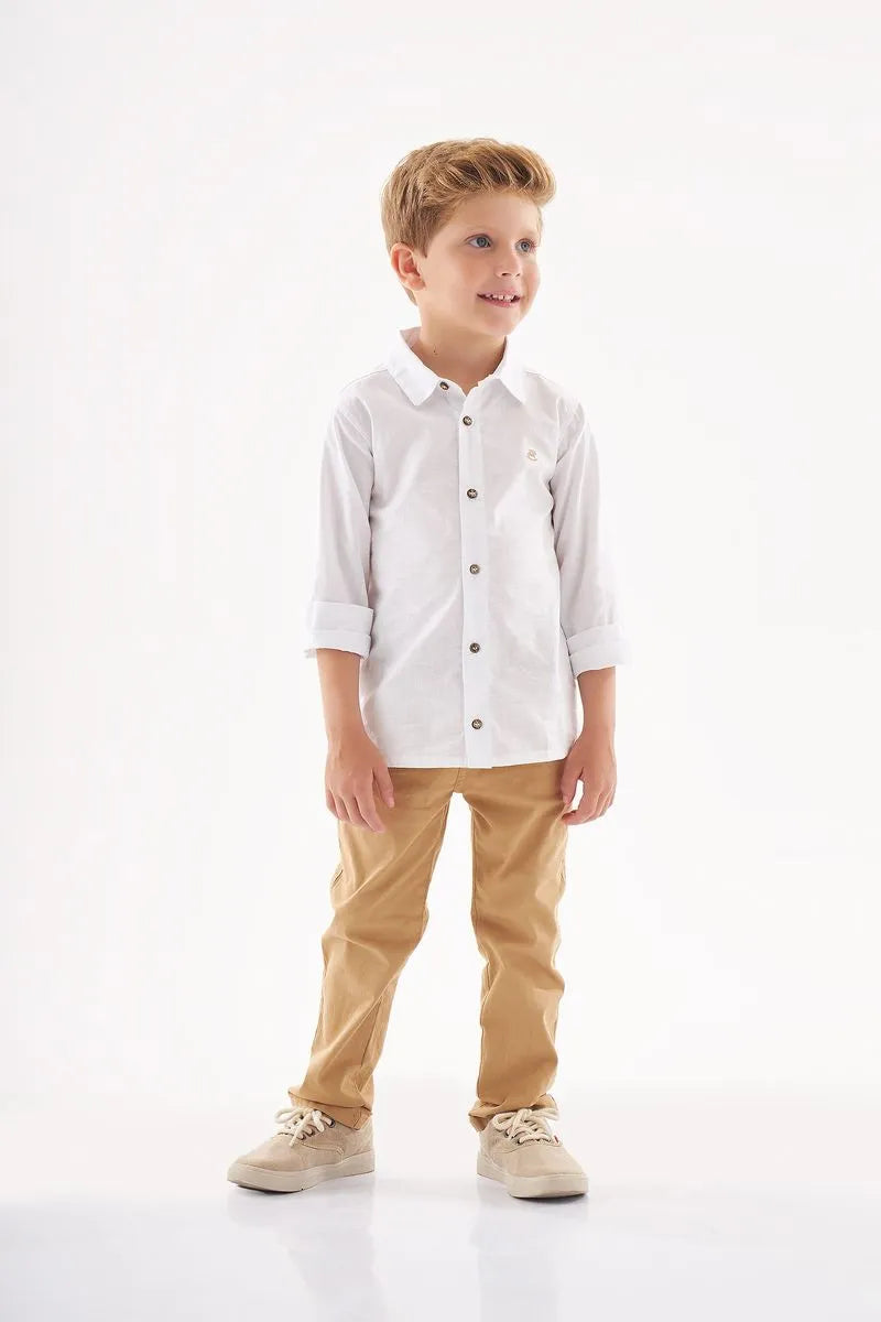 Camisa Manga Longa Branca - Up Baby