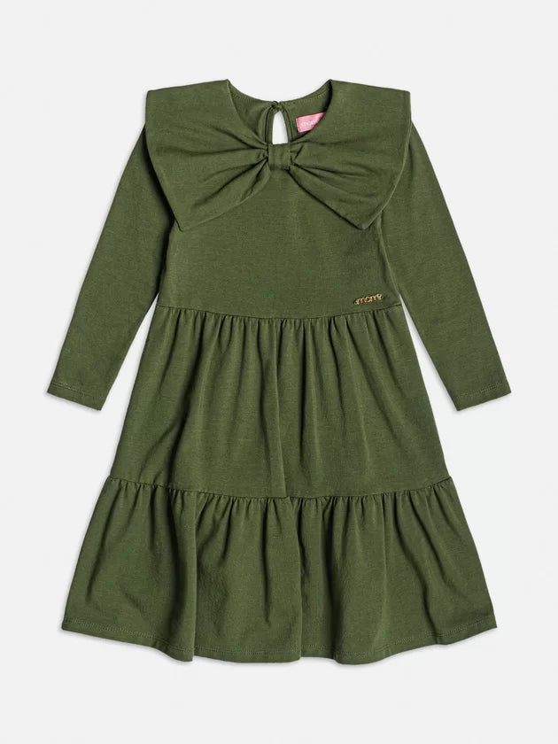 Vestido Gola Laço Verde - Momi