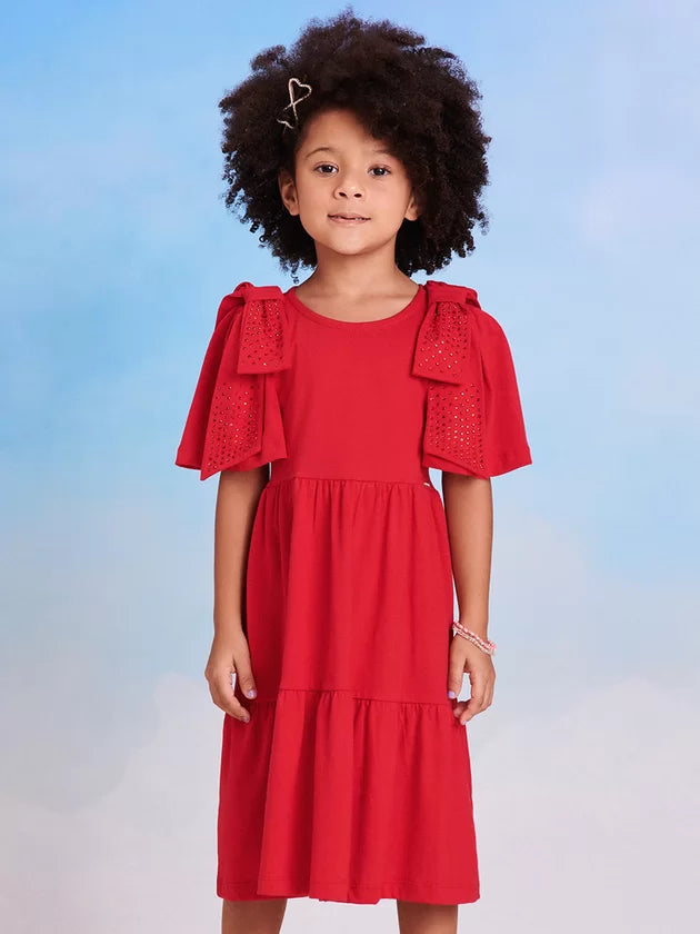 Vestido Vermelho com Laço - Momi