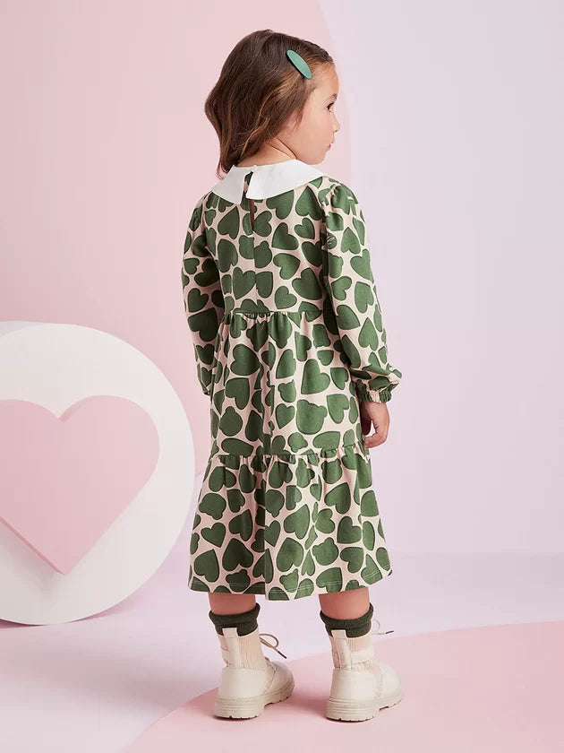 Vestido Verde com Corações - Momi