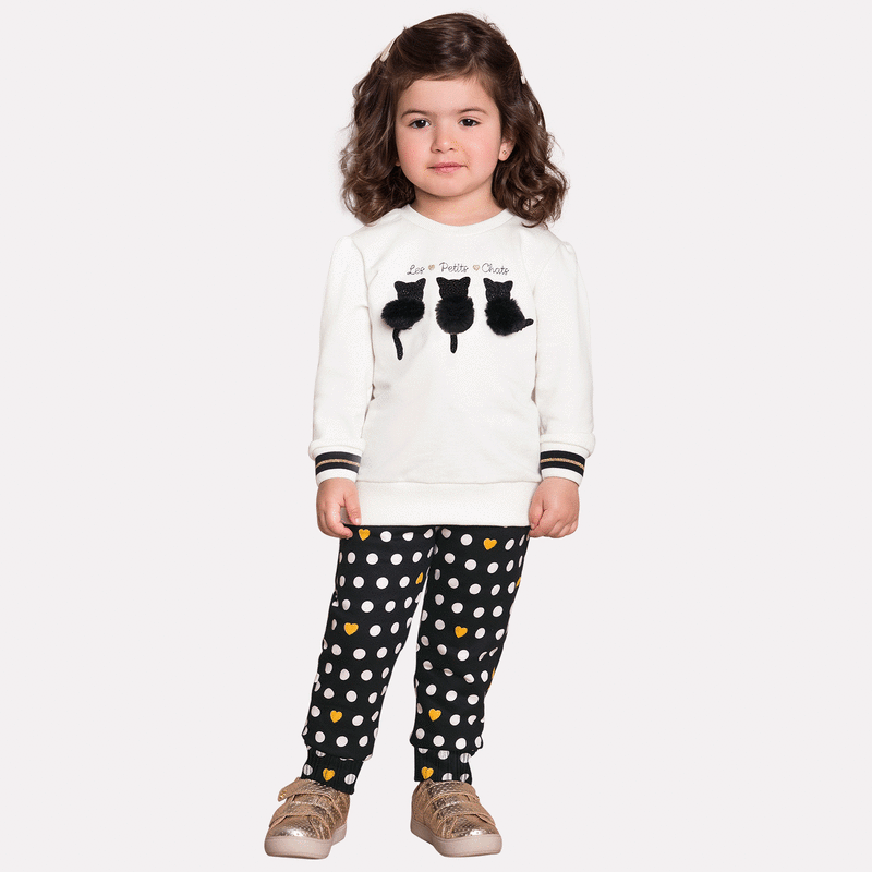 Conjunto Infantil Feminino Casaco + Calça Milon