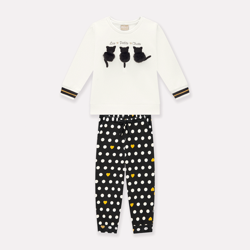 Conjunto Infantil Feminino Casaco + Calça Milon