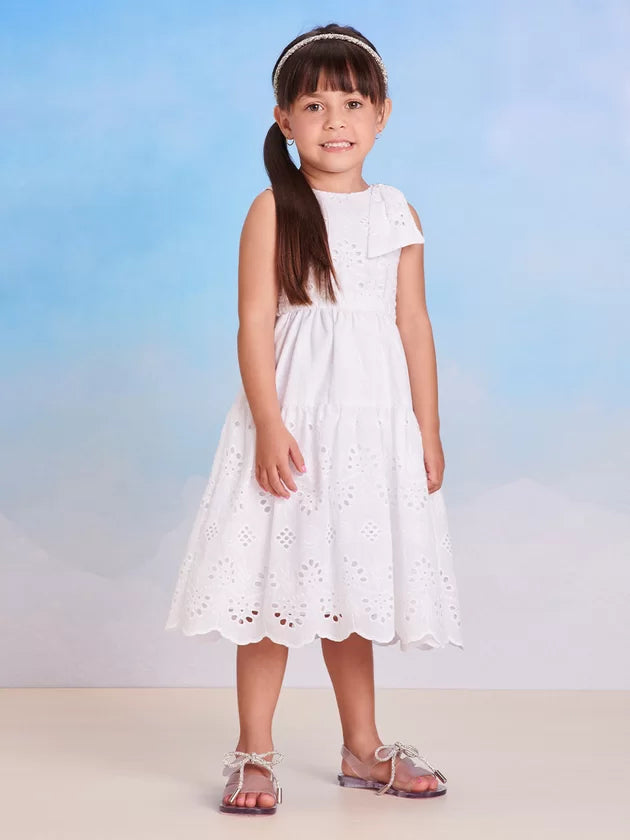 Vestido Branco com Laço - Momi