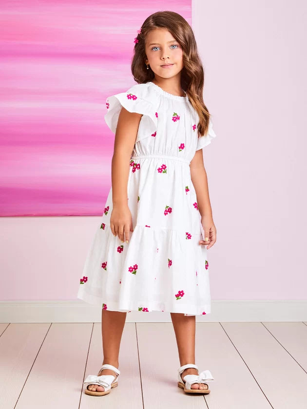 Vestido Branco de Flores - Momi