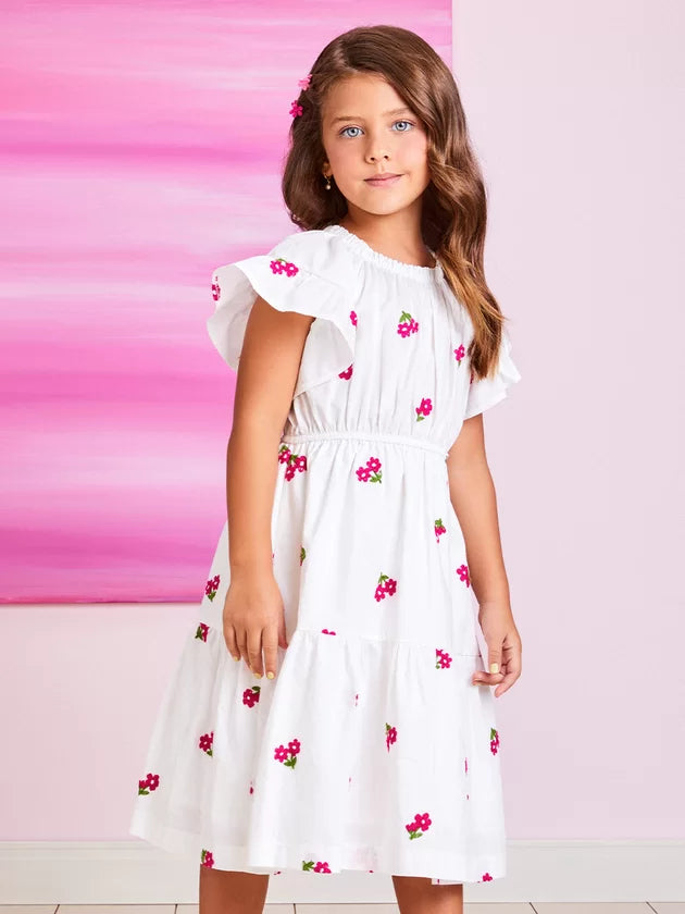 Vestido Branco de Flores - Momi