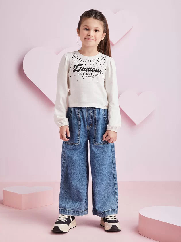 Calça Jeans com Strass - Momi