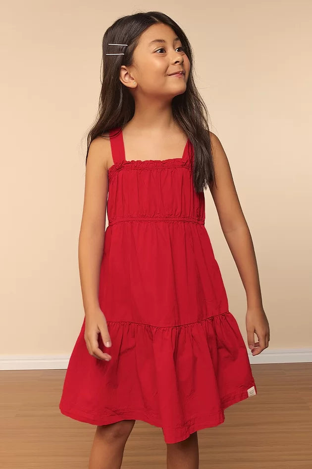 Vestido Vermelho em Tricoline - Bug Bee