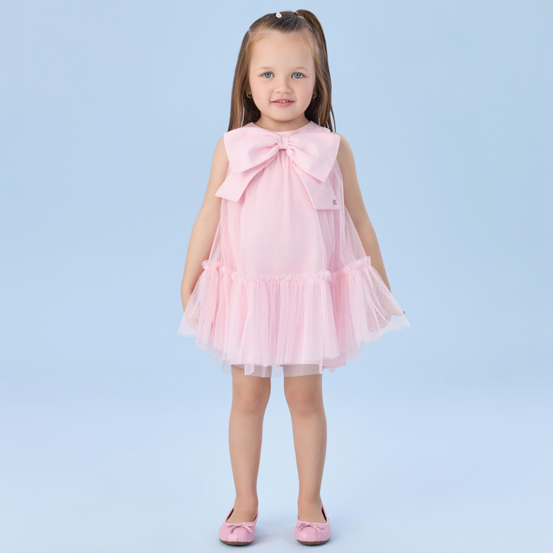 Vestido Rosa de Tule - Petit Cherie