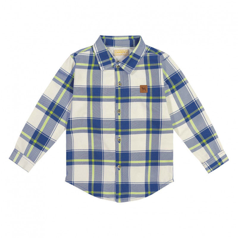 Camisa Xadrez Azul com Verde - Charpey