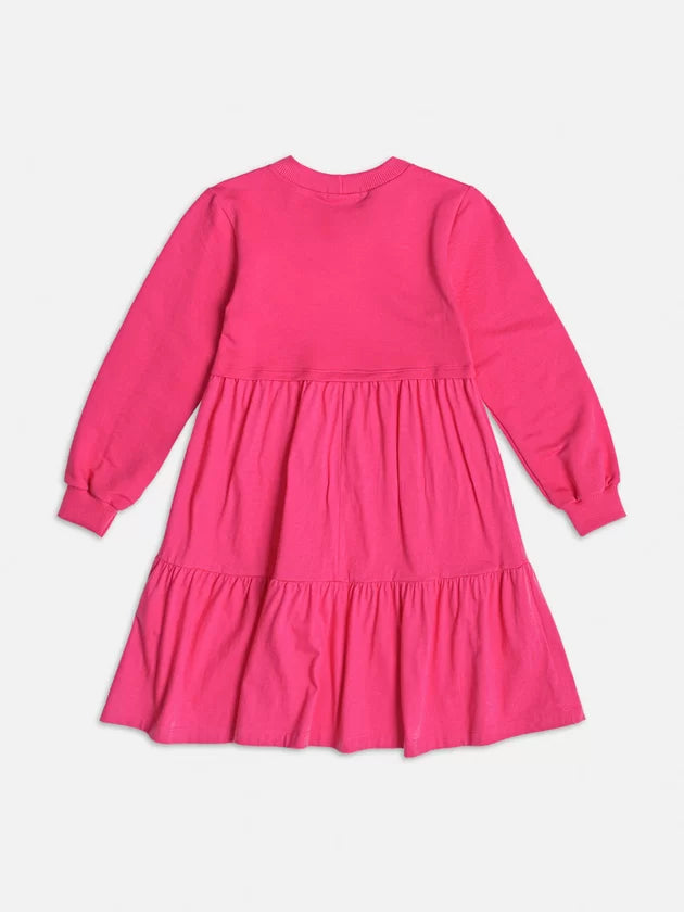 Vestido Pink com Patch Decorativo - Momi