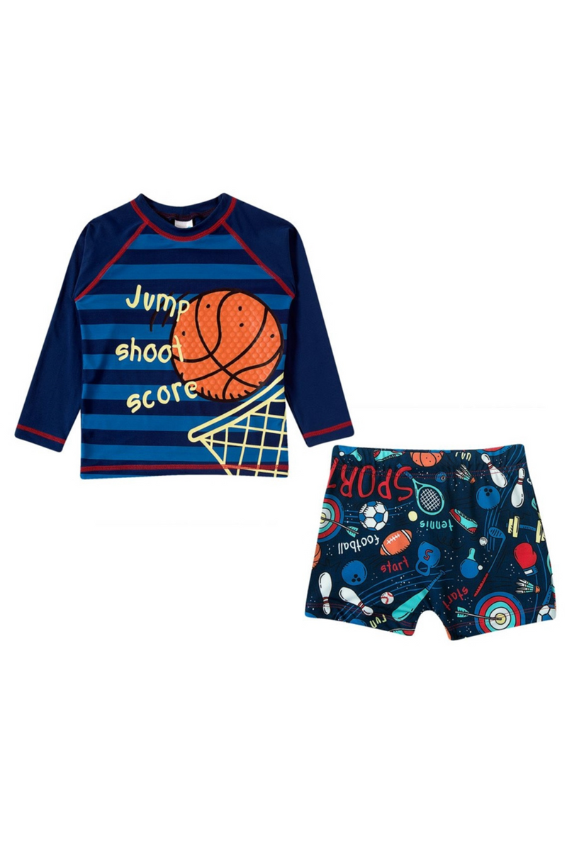 conjunto sports manga longa basquete lycra kids proteção uv50+ 8