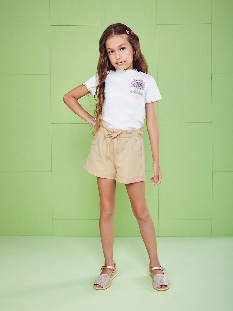 conjunto blusa e shorts off white - momi