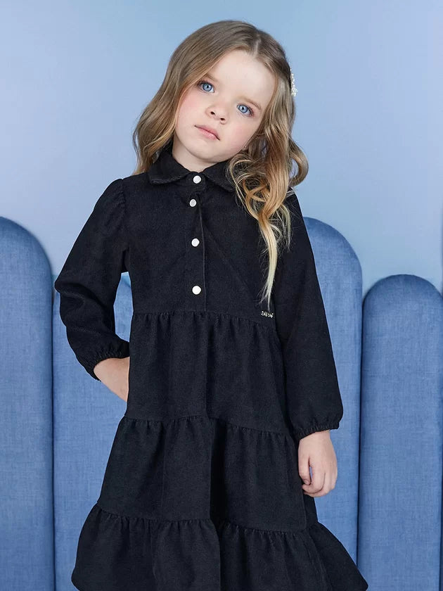 Vestido Infantil Midi Manga Longa Momi