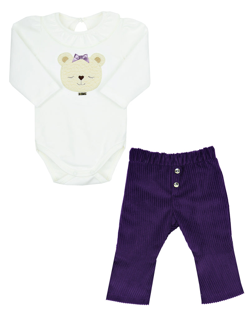 Conjunto Dorothy Creme e Roxo - Grow Up