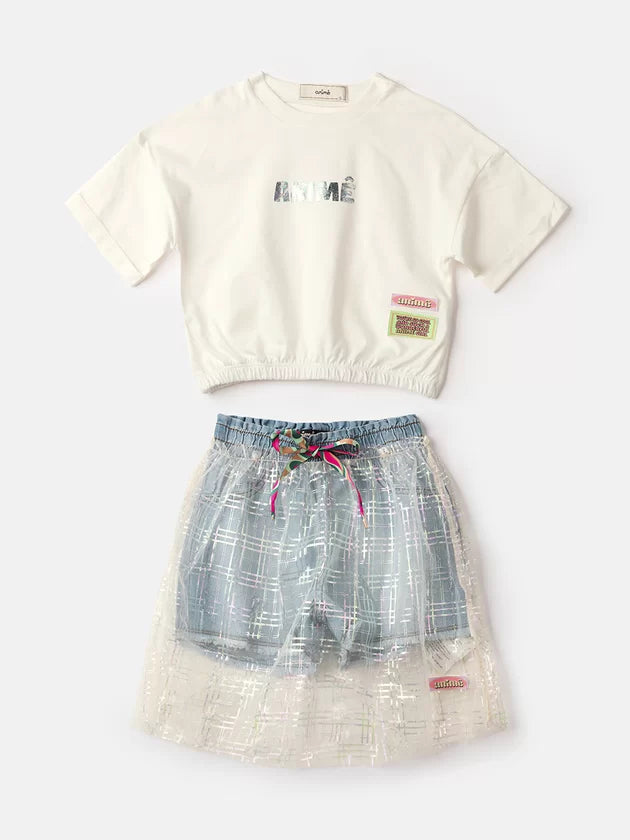 Conjunto Short Jeans com Tule - Animê