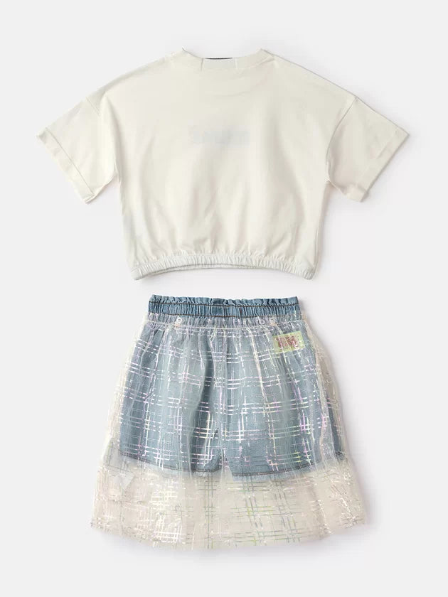 Conjunto Short Jeans com Tule - Animê