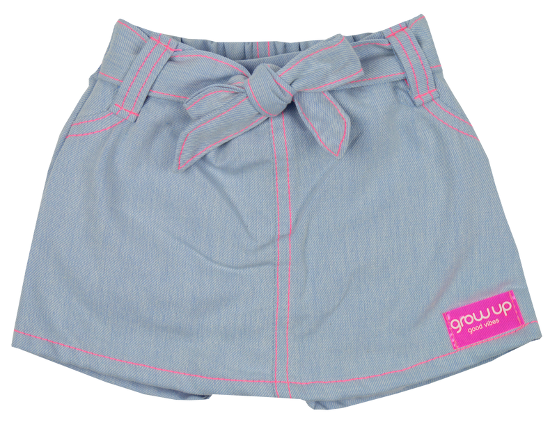 Short Saia Denim Girl Azul - Grow Up