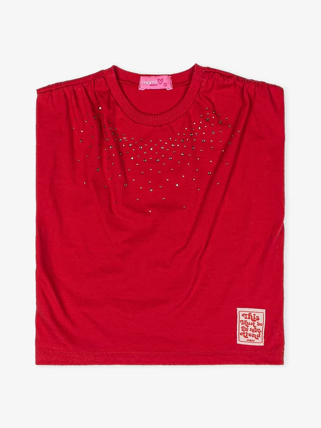 Blusa com Strass Vermelho - Momi