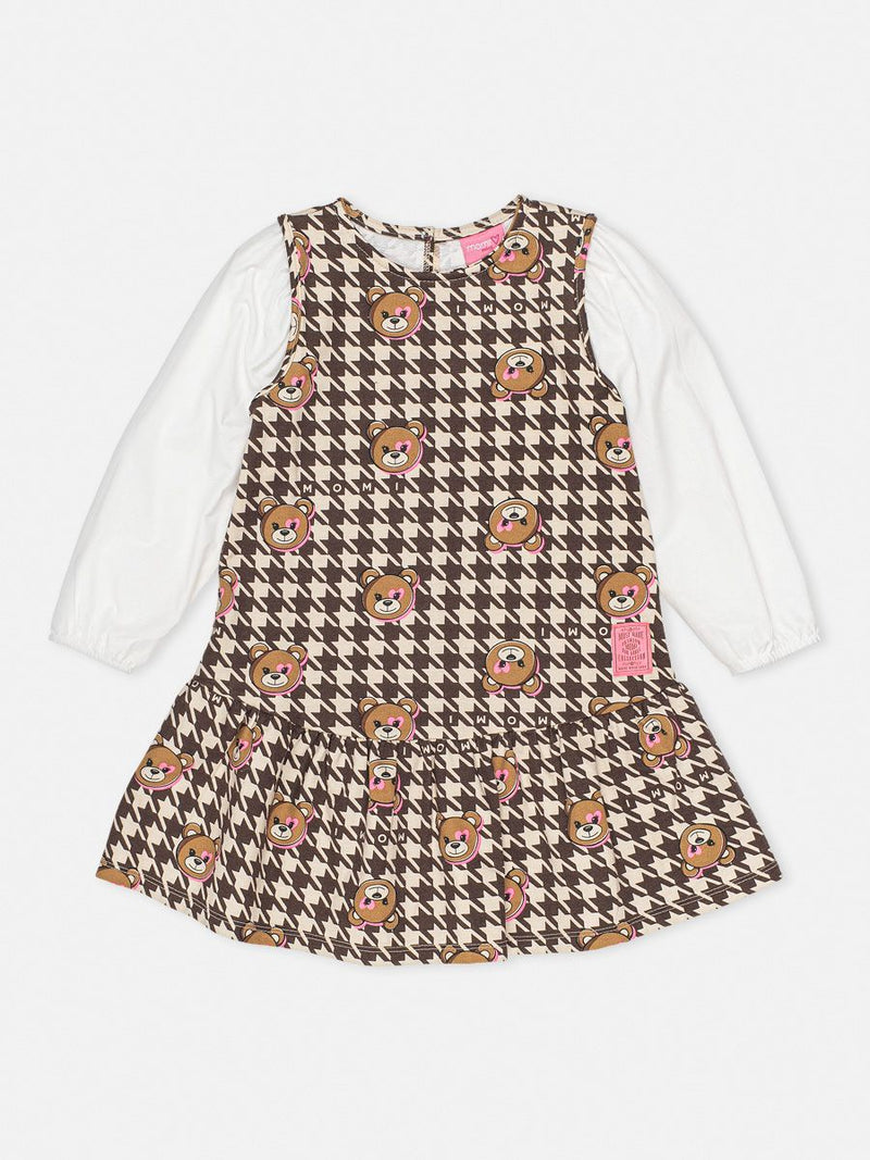 Vestido Pied Poule Urso - Momi