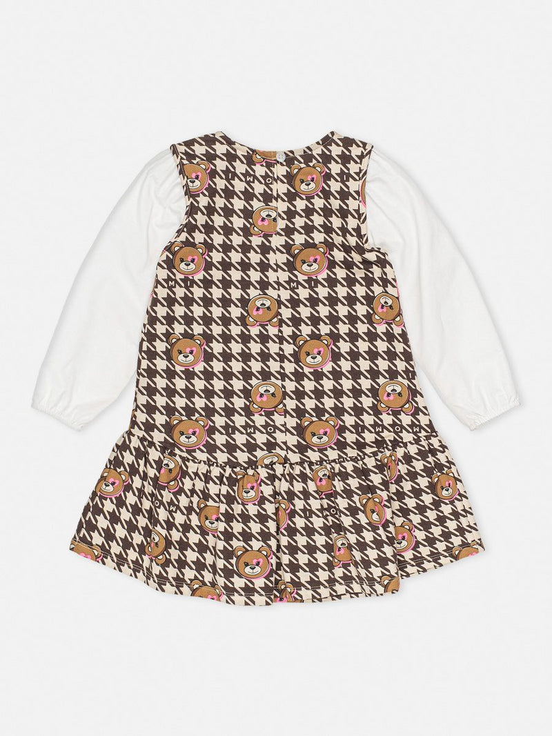 Vestido Pied Poule Urso - Momi