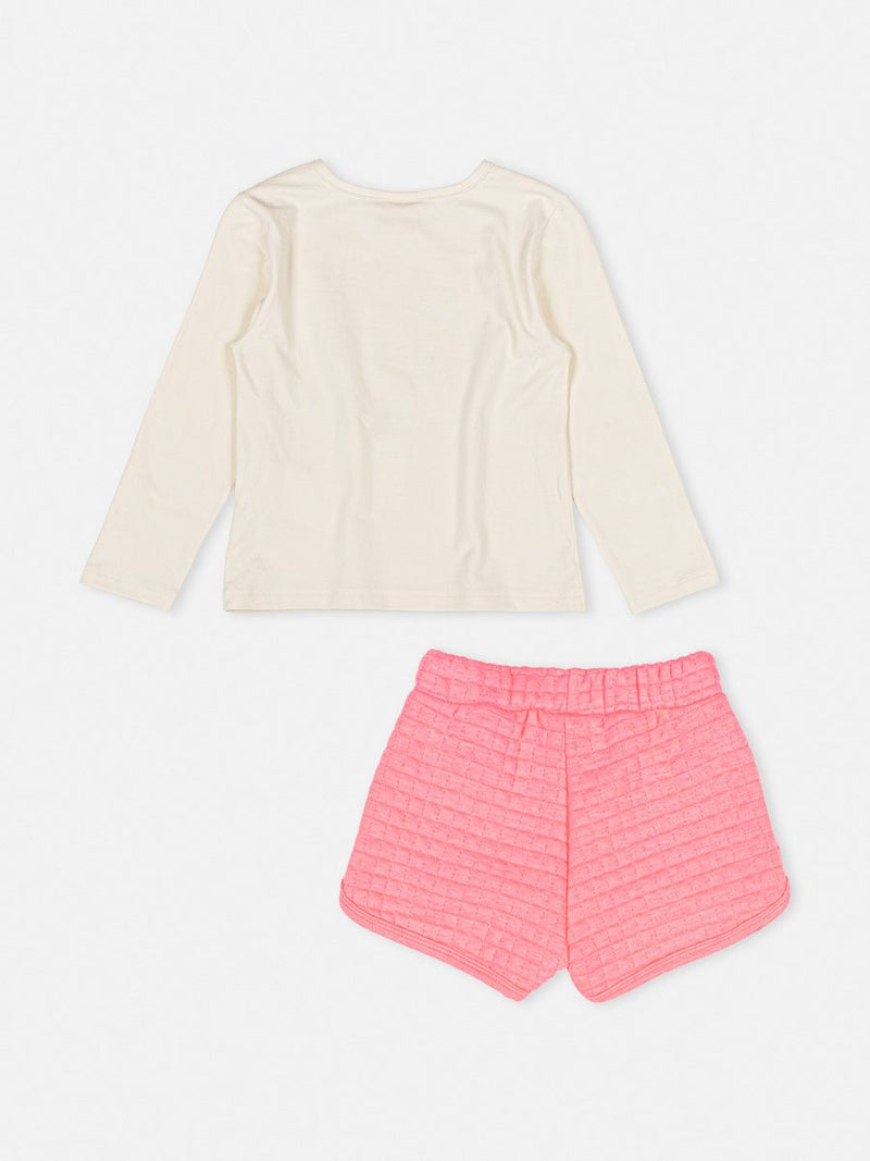 Conjunto Blusa Creme e Short Neon - Momi