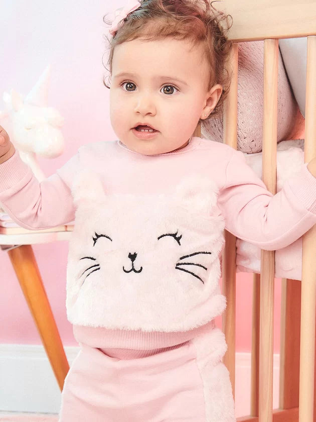 Conjunto de Gatinho Rosa Bebê Momi