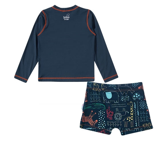 Conjunto praia Kids safari lycra proteção uv50+ - Tip Top