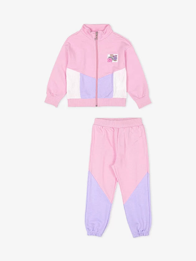 Conjunto de Moletom Rosa com Lilás Momi