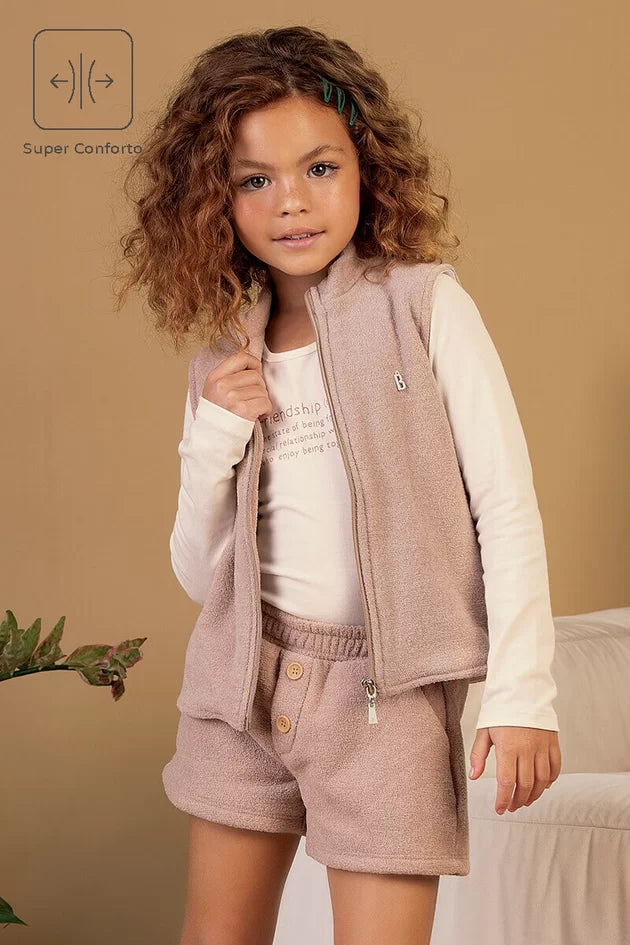 conjunto infantil em cotton e malha tweed - bug bee