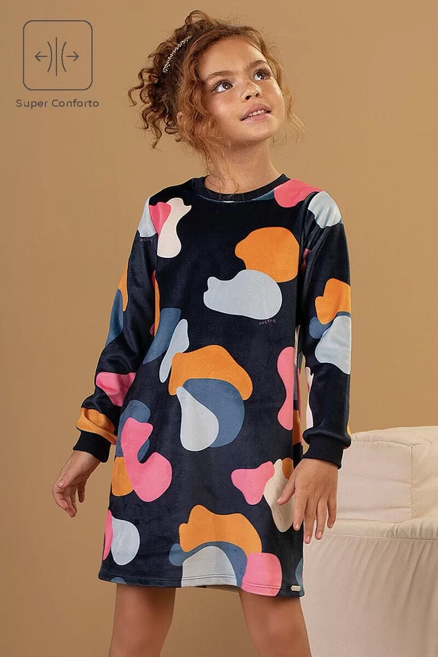 Vestido Infantil em Plush - Bug Bee